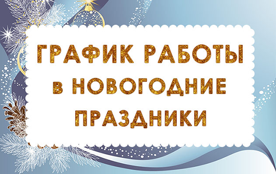 График работы магазина на Новогодние праздники 2022!