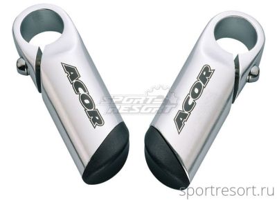 Рога на руль Acor ABZ-2003 Mini Oval (80 мм) серебристые